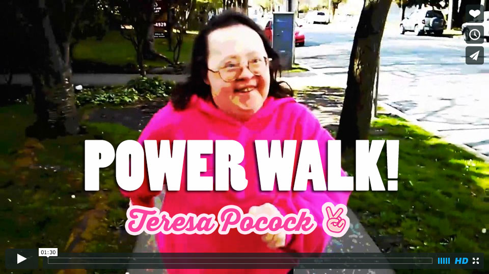 Teresa is power-walking to protect Human Rights for all people with disabilities!